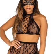 Leg Avenue Accessories Lingerie Vegan Leather Studded Cat Mask