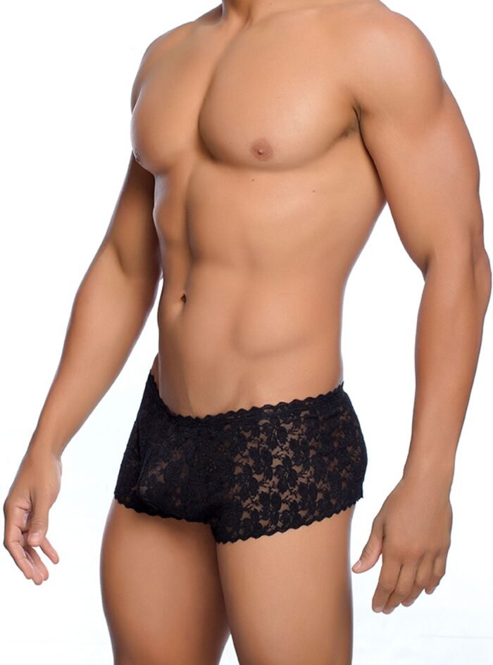 MOB Eroticwear Mens Underwear Rose Lace Boy Short
